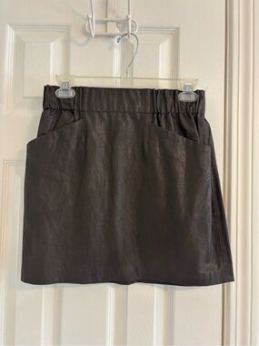Zara Faux Leather Mini Skirt with Elastic Waist